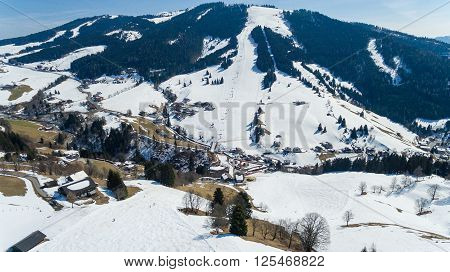 Ski Area Dienten  Hochkonig, Austria Alps In Winter