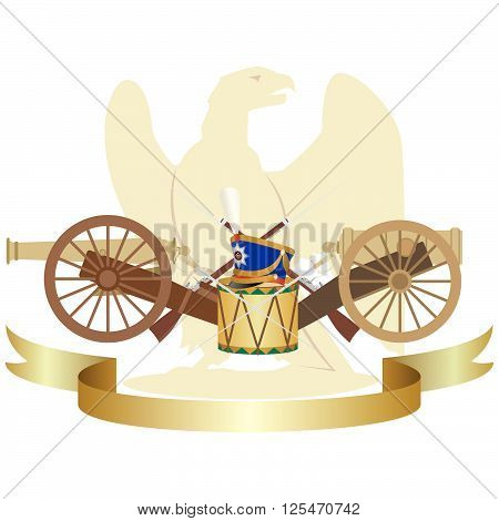 Coat of arms of France and in the 1812 war. The illustration on a white background.
