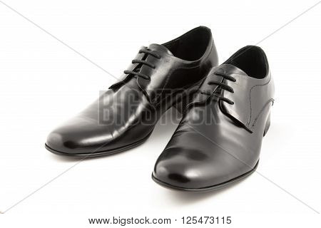 Black men's shoes isolated on white background