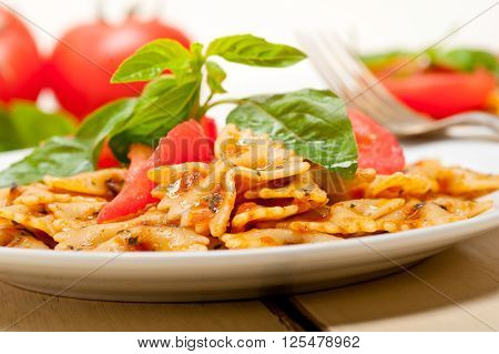 Italian Pasta Farfalle Butterfly Bow-tie And Tomato Sauce