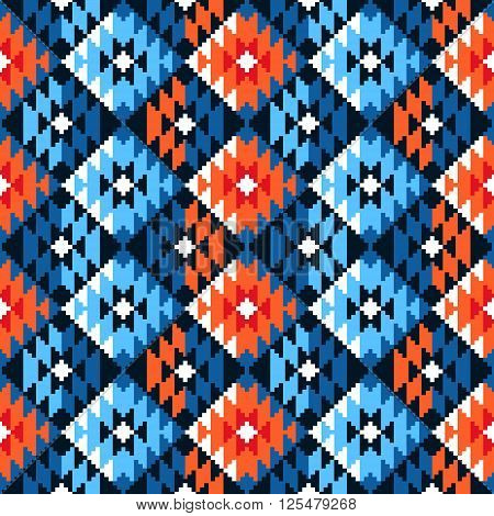 Tribal seamless colorful geometric pattern. Ethnic vector texture.Traditional ornament.