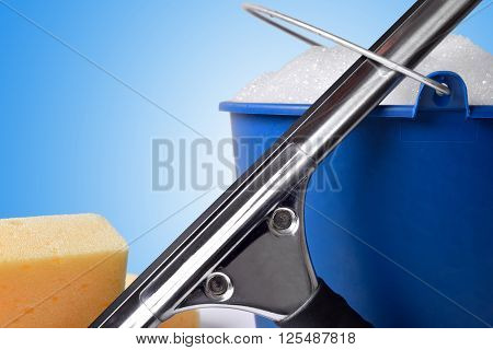 Window Cleaning Tools Close Up Front View