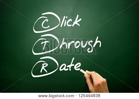 Hand drawn Click Through Rate (CTR) business concept acronym