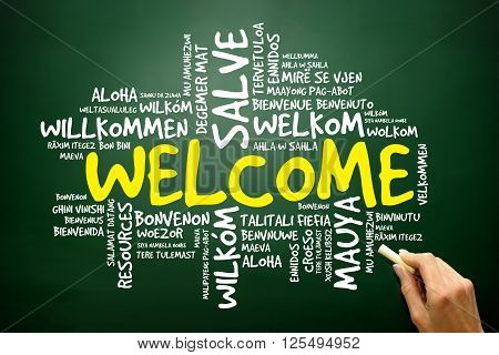 Word Cloud Of Welcome In Different Languages, Business Concept ..