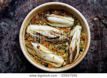 Oven Roasted Witlof With Vegetables