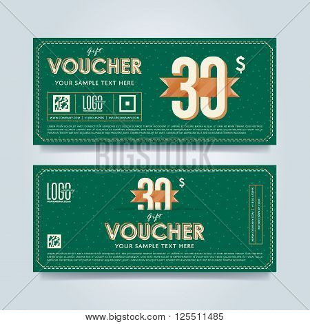 Voucher design. Discount coupon. Special offer voucher. Layout voucher. Voucher background. Sale voucher coupon. Voucher. Gift voucher template. Discount voucher. Gift certificate. Sides of gift voucher. Gift coupon template. Vector voucher template.