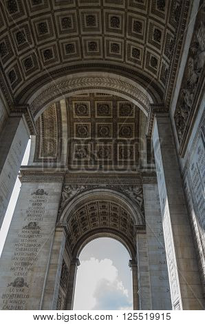 Paris France 20 April 2014 The Arc de Triomphe is one of the most famous monuments in Paris