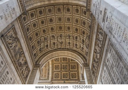 Paris France 20 April 2014 The Arc de Triomphe is one of the most famous monuments in Paris