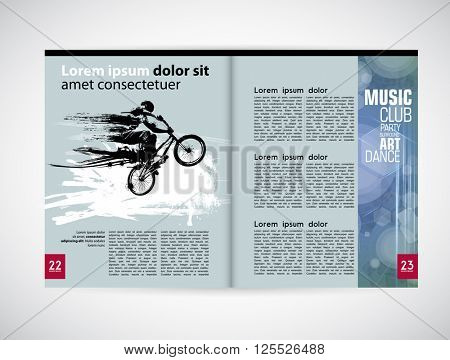 Graphical design magazine template. Vector