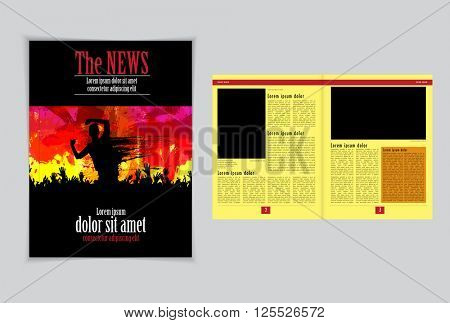 Graphical design magazine template. Vector