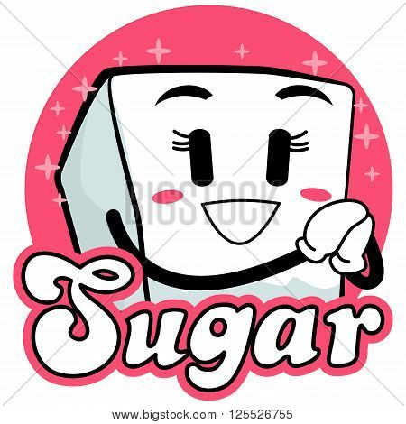 Stock Vector Illustration of Cube Sugar Mascot