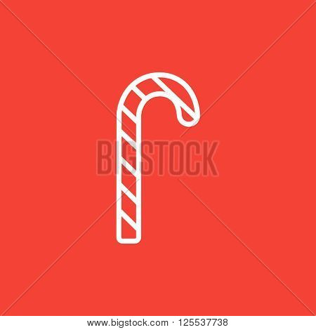 Candy cane line icon.