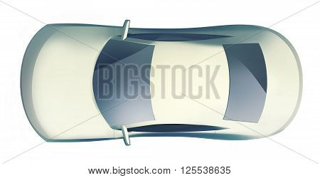 Car top view isolated on white background