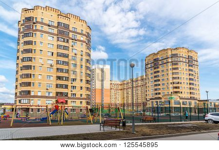 Andreevka, Russia - April 11.2016. The residential complex Uyutniy