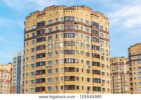 Andreevka, Russia - April 11.2016. The residential complex Uyutniy