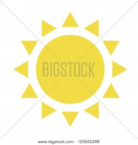 Sun yellow color icon isolated on white background