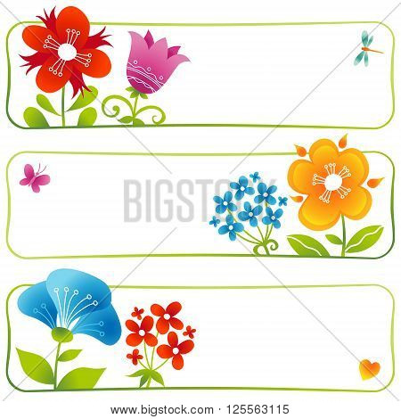 Vector Floral Cards.