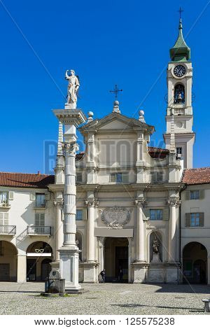 Ancient Church In The Main Square Of The Old Town Of Venaria Reale Piedmont