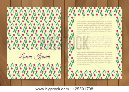 Design Template With Red Tulips