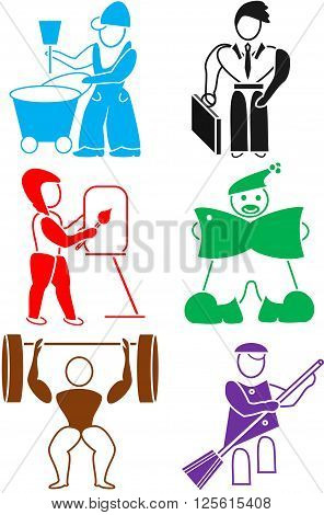 icon and sign for business and employee