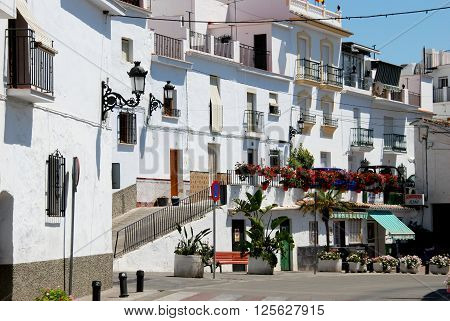 TORROX, SPAIN - JULY 1, 2008 - Townhouses in the centre of town Torrox Costa del Sol Malaga Province Andalucia Spain Western Europe, July 1, 2008.
