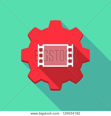 Long Shadow Gear Icon With A Film Photogram
