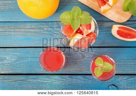 Orange And Grapefruit Juice In Glass