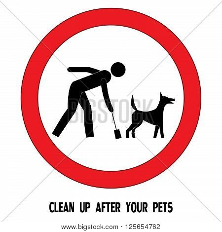 Clean up after your pet dog sign vector
