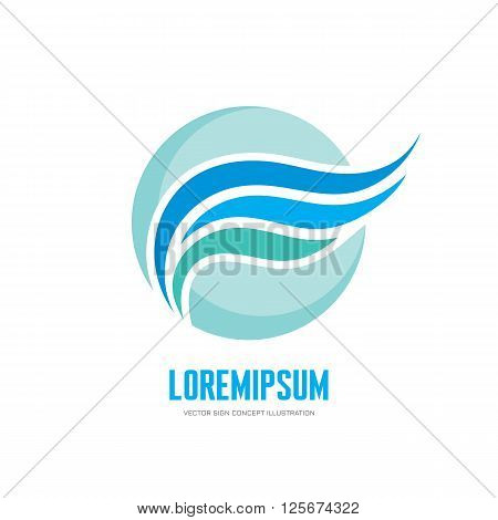Abstract business vector logo concept illustration. Abstract wing in circle logo sign. Smooth design elements. Vector logo template.