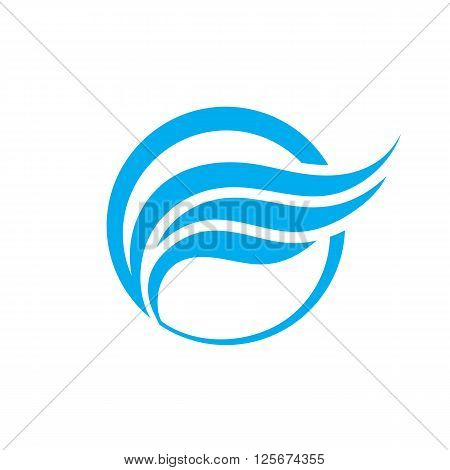 Abstract business vector logo concept illustration. Abstract wing in circle logo sign. Smooth design elements. Vector logo template.
