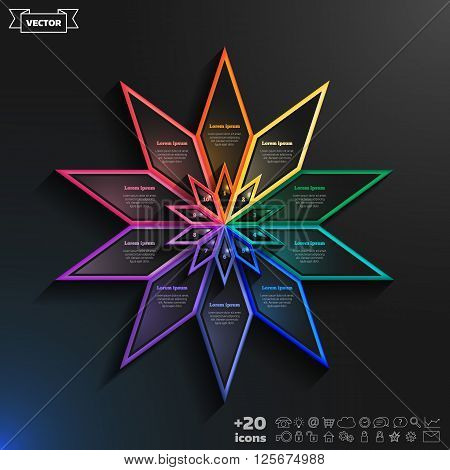 Vector Infographics Design With Colorful Rhombs.