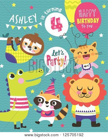 4th Birthday Party Invitation Card