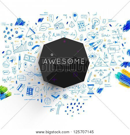 Hand Drawn Style Business Design. Pencil Sketch. Set of application development, web site coding, information and mobile technologies vector icons and elements.