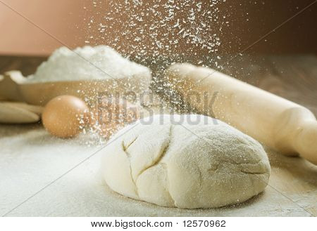 den Teig kneten