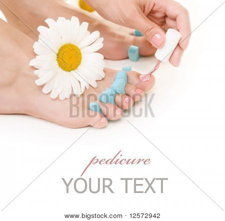 ของ Pedicure.Woman เท้า closeup