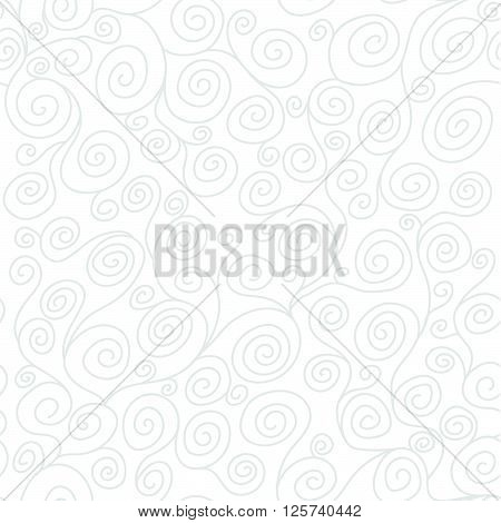 Abstract Hand Drawn Floral Curls Seamless Vector Pattern