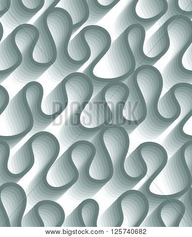 Abstract Hand Drawn Repeating Background With Winding Lines - Vector Seamless Pattern