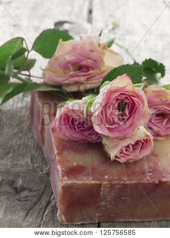 natural soap with roses
