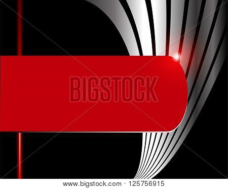 Vector background curve red and silver line on dark space overlap layer graphic for text and message modern artwork design
