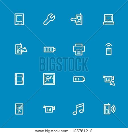 Mobile content web icons set