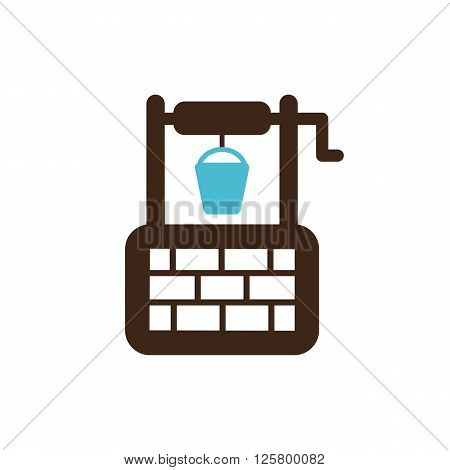 Water Well icon outline. Garden. Farm. Vector illustration eps 10