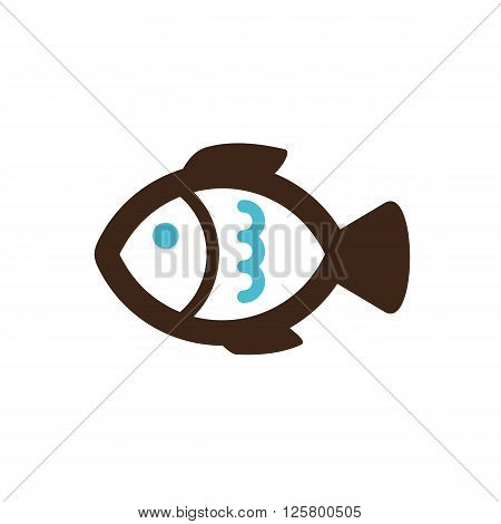 Fish flat icon. Animal vector illustration eps 10