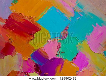 Colorful original abstract oil painting for the background.