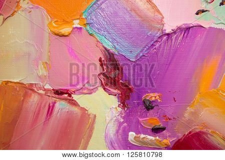 Colorful original abstract oil painting for the background.