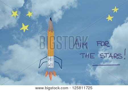 Aim for the stars - motivational concept