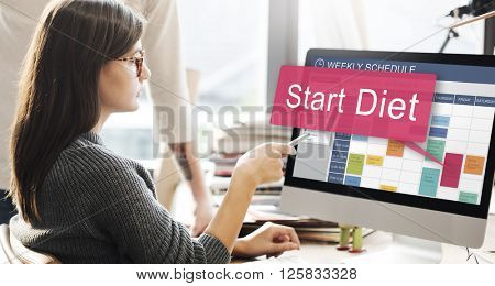 Start Diet Healthy Planning Schedule Concept