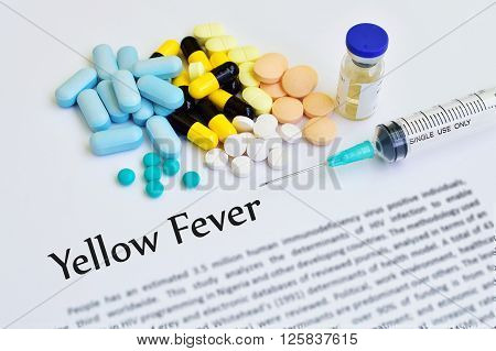 Syringe with drugs for yellow fever treatment