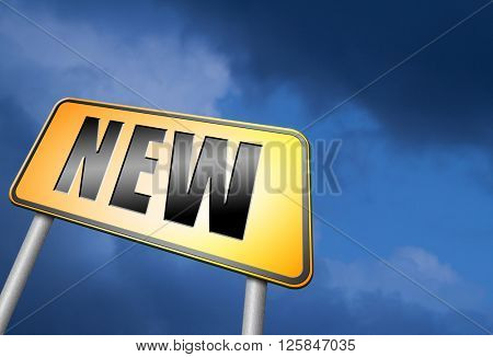 New button or icon latest and newest brand of product available now
