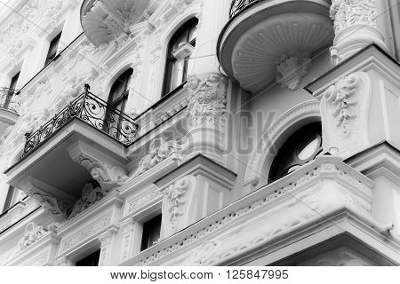Ancient building architecture. The picture on the theme of historic architecture and art.
