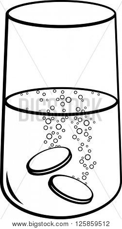 glass of water and antacid tablets